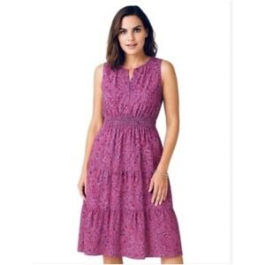 NWOT J Jill Santa Rosa Floral Paisley Tiered Midi Dress SP Cottagecore Boho Chic